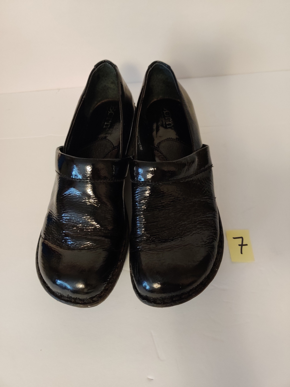 Born Handcrafted Black Patent Leather Slip-On Women's 8